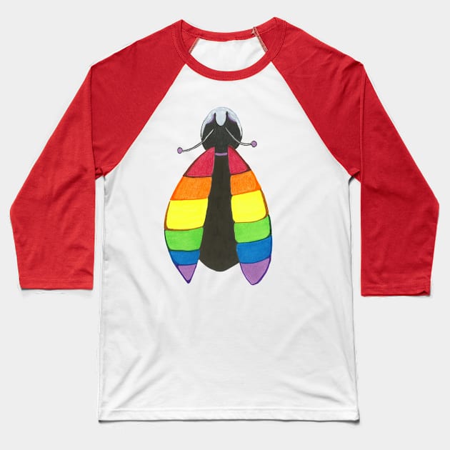 Rainbow infused lady bug Baseball T-Shirt by Keatos